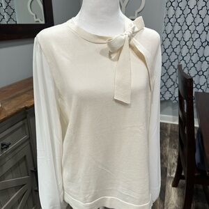 J. Crew Cream Bow-Tie Sweater